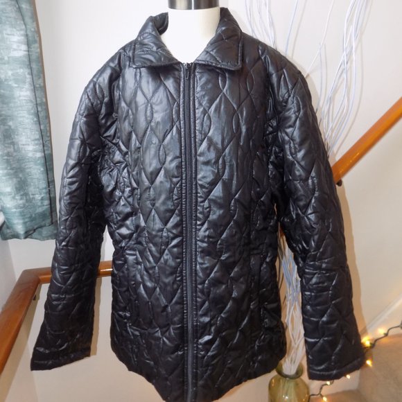 J & R Ladies Black Bubble Puffer Jacket Women's Size Large - Picture 5 of 5